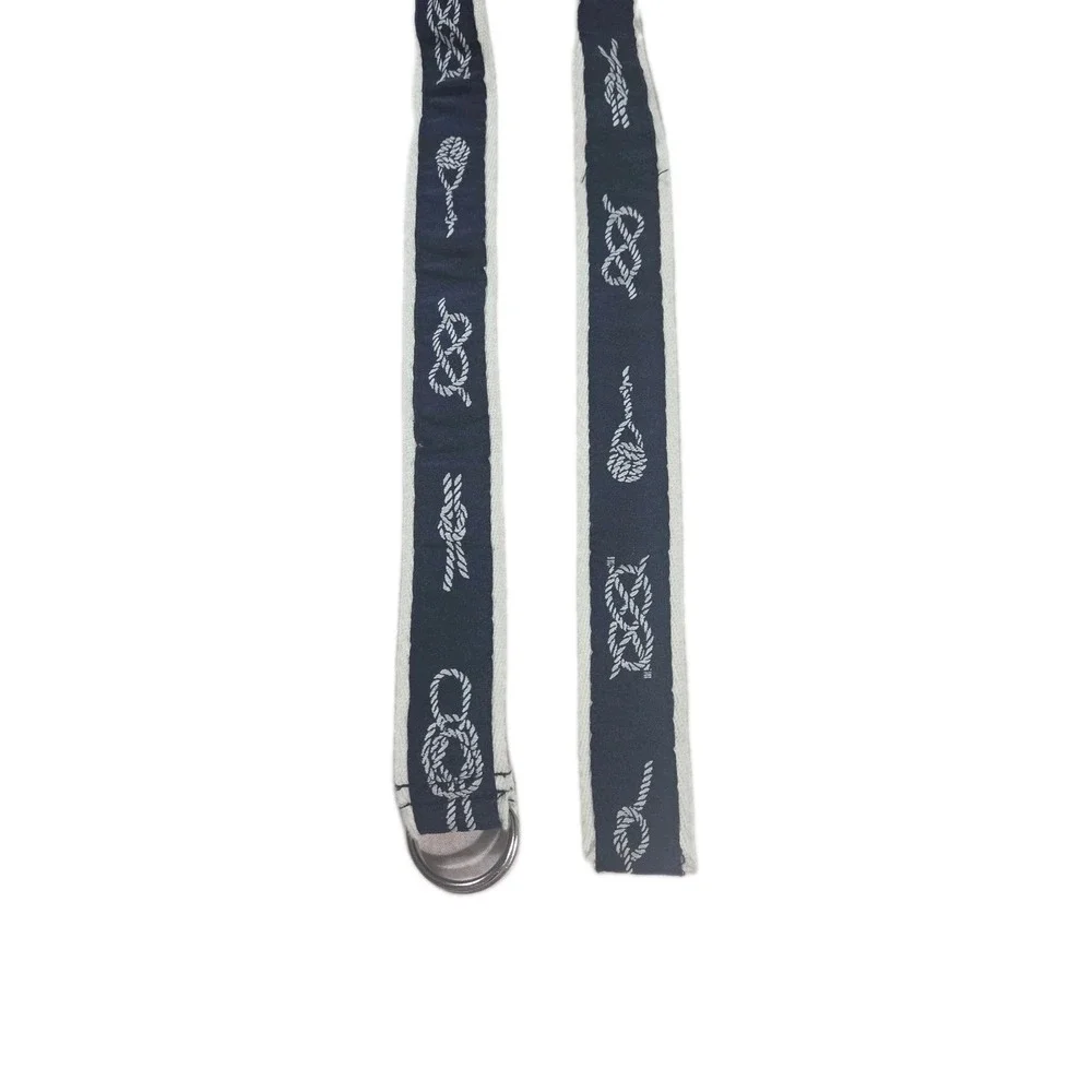 Polo Ralph Lauren Kids Navy Blue Nautical Rope Print D-Ring Belt